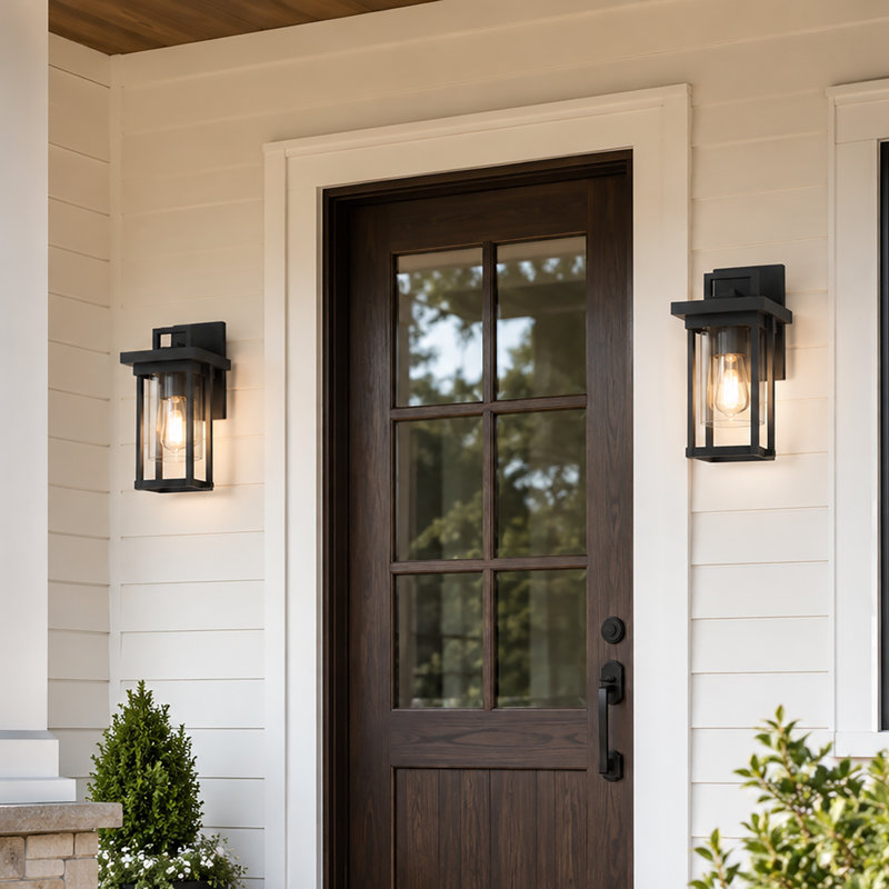 Lann Steel Outdoor Wall Light Wall Sconce, Black