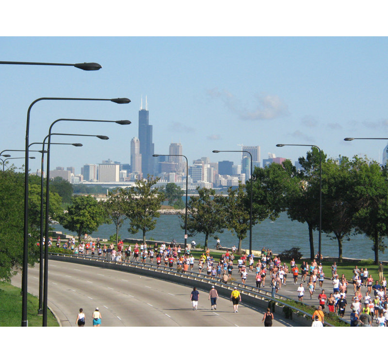 Chicago Marathon, 14" H x 18" W