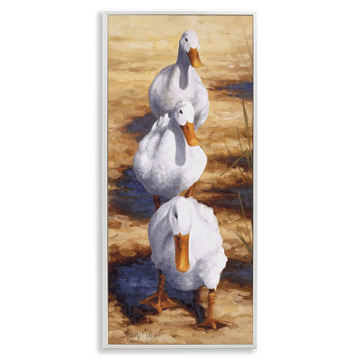 Cluck Queue Duck Trio Giclee Art by Hilary Mayes
