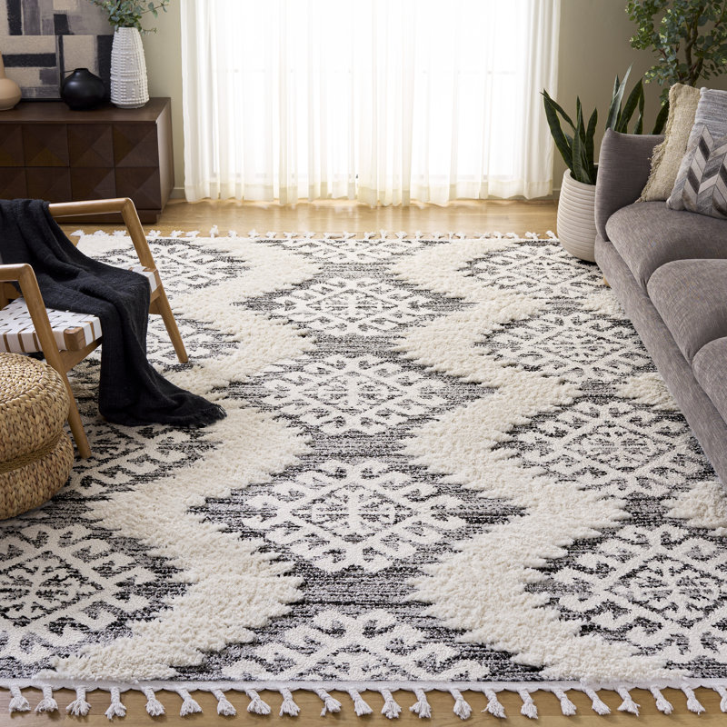 Tapis ikat gris Imraan Purtell, Rectangle 8 pi x 10 pi