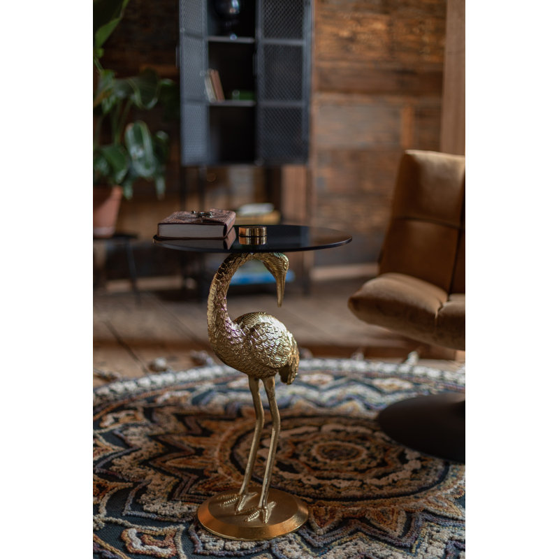 Table de bout Crane Bird, Doré