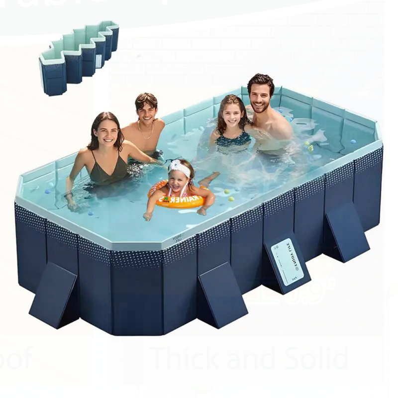 Piscine gonflable pliante 1,6 PVC, L 42,12 po x l 65,35 po x H 17,72 po
