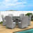 Dustion 6 - Person Wicker Patio Dining Set with Round Table , Cushions Included