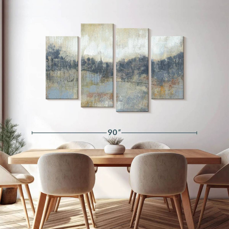 «Cool Grey Horizon I», reproduction d'art sur toile, H 48 po x l 75 po x P 1,25 po