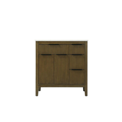Meuble-lavabo simple 32 po en chêne noisette