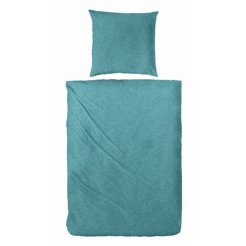 Denelle Cotton 84 TC Duvet Cover Set, 155 x 220 cm - 1 Pillowcase (80 x 80 cm), Teal