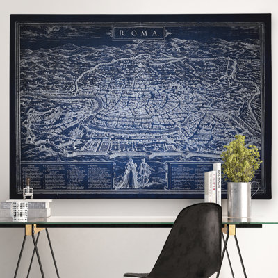 " Antique Rome "Roma" Map "