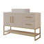 Meuble-lavabo moderne 47,2 po avec lavabo vasque en céramique, armoire autoportante dorée