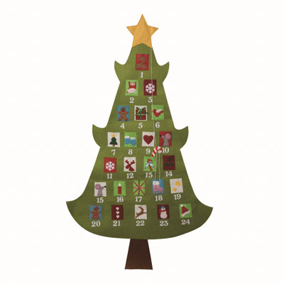 Calendrier de l'Avent en feutre de Noël en polyester 60 po