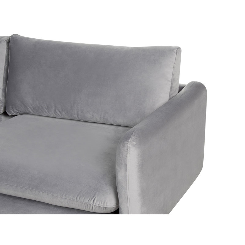 Almalik 4 Seater Corner Sofa , Grey Velvet