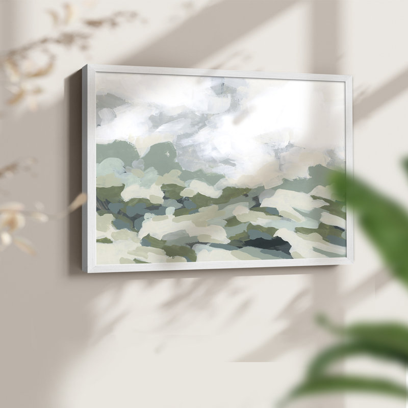 Verdant Hillside II - Reproduction encadrée - Restickable, H 16 po x l 20 po, Blanc