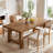 63" Farmhouse Solid Wood Dining Table for 4–6 People with Thick Top & Trestle Base