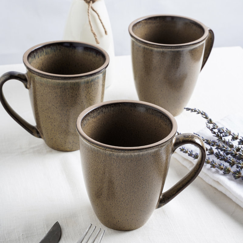 Stone Lain Tina 4-Piece Mug Set Stoneware, Green