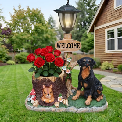 Statue jardinière Rottweiler