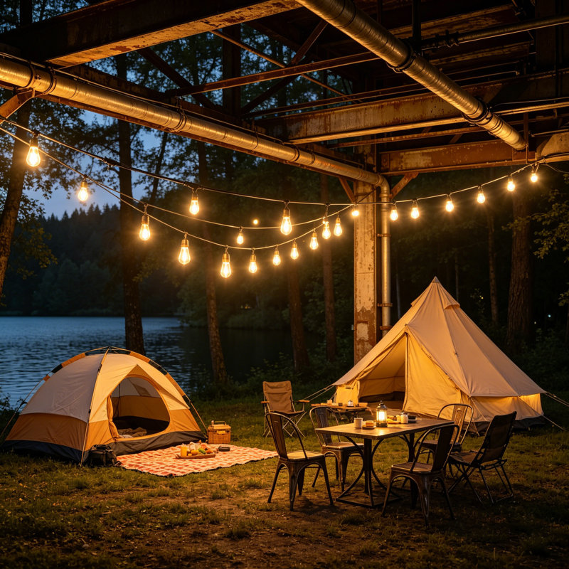 48FT LED Outdoor String Lights, Edison Shatterproof Bulbs Weatherproof