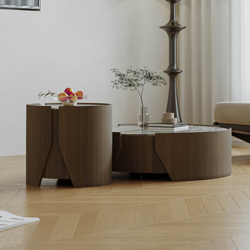 Table basse ronde en pierre supercristalline