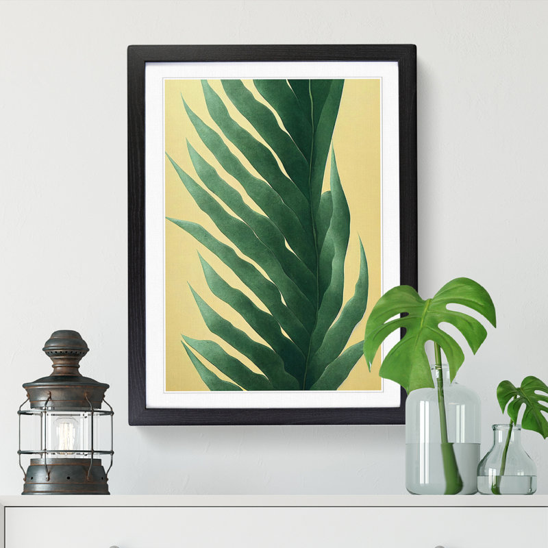 Bold Plant Leaves Vol.6 - Single Picture Frame Print, 34cm H x 25cm W x 2cm D, Black Framed