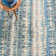 Paint Chip Blue Hand Micro Hooked Wool Rug