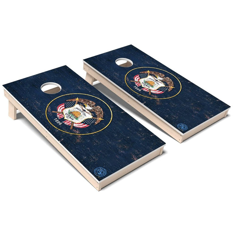 Ensemble de planches de cornhole en polychromie toutes saisons Utah State Flag, AUCUN accessoire