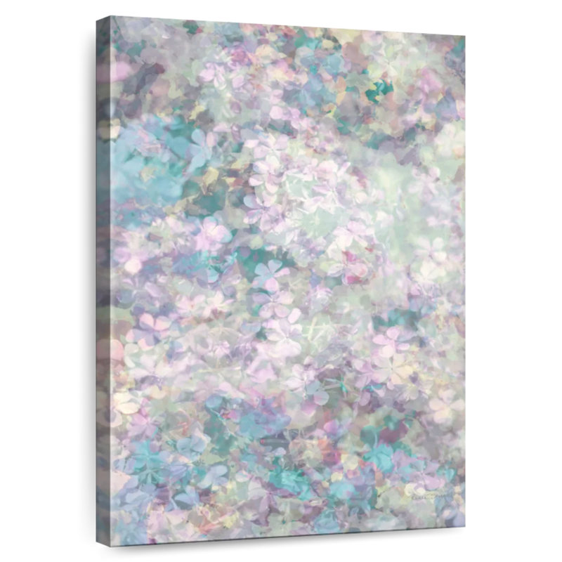 Harnek fleurs romantiques en lilas turquoise, H 39 po x l 26 po