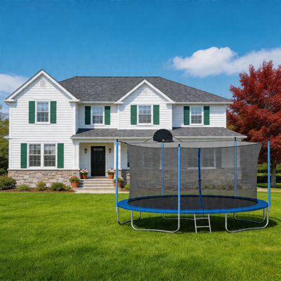 Trampoline d'extérieur 12 pi avec panier de basketball, filet et échelle