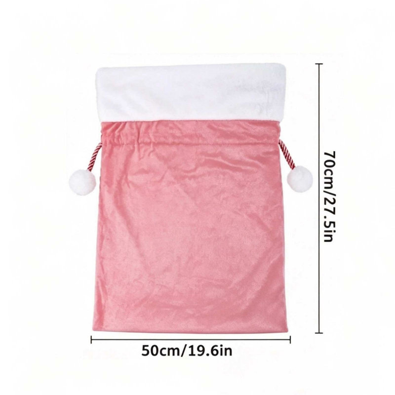 Décorations de Noël, sac-cadeau de Noël, sac-cadeau Père Noël, sac de rangement haut de gamme, sac à cordon, Pink