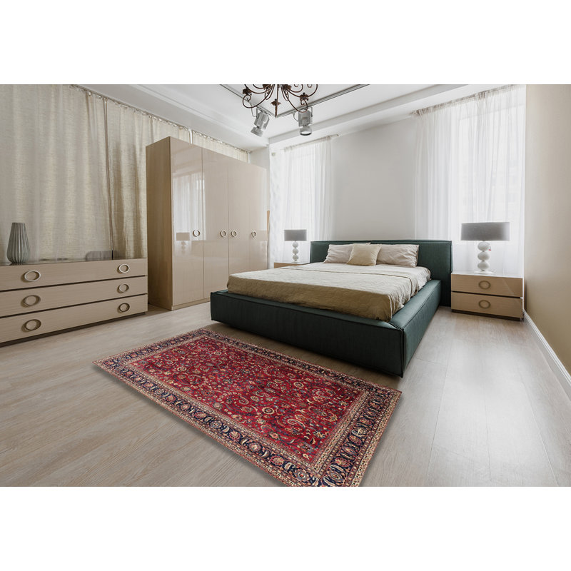 Tapis traditionnel rouge / beige Delessite, Rectangle 4 pi x 6 pi