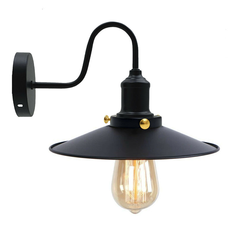 Southard 1-Light Wall Lamp with Arm, Black