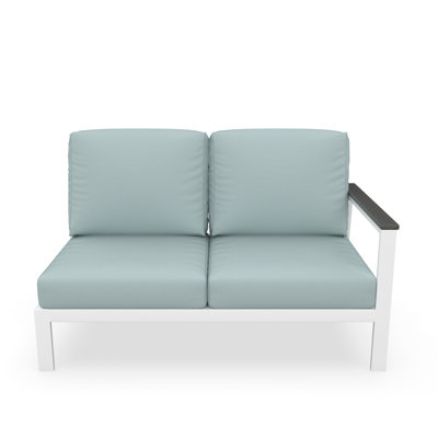 Outdoor Patio Sectional Loveseat With Sunbrella Cushions