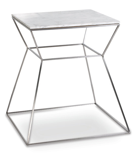 Gakko Marble End Table, White Marble