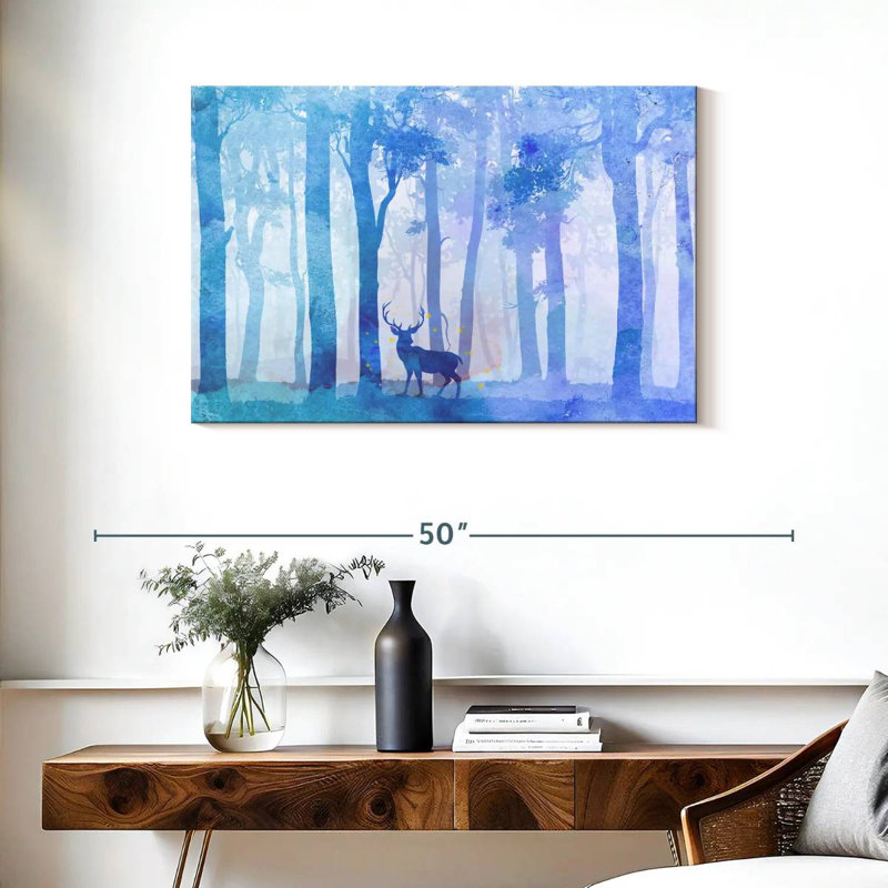 Forêt de cerfs Brampt, H 24 po x l 36 po