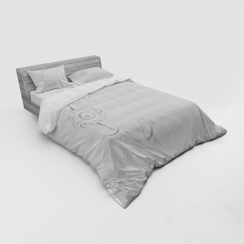 Ensemble de housse de couette en microfibre gris, Housse de couette grand + 3 pièces supplémentair