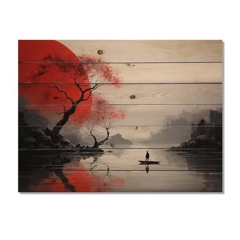 Décoration murale en bois sur bois de pin naturel - Paysages, H 24 po x l 32 po