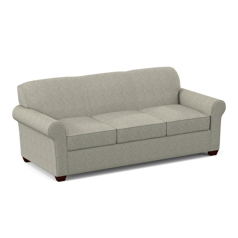 Finn Rolled Arm Sofa with Reversible Cushions, Empire Mahogany, Archetype Quartz, 34" H x 83" W x 36" D
