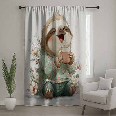Mignon paresseux, rideaux occultant et occultant - 1 panneau