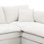 Chenille 6 places en forme de U avec coussins doubles et repose-pieds mobiles, éclat de salon, housse de lit en tissu crème, doux