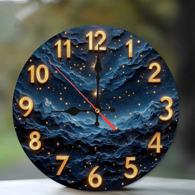Glowing Numbers Starry Mountain Night