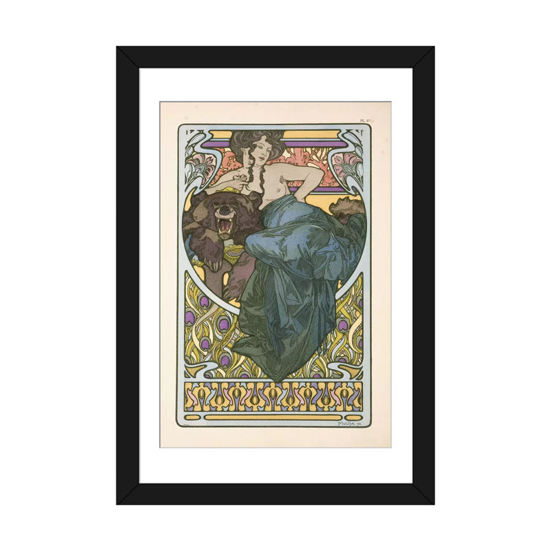 «Plate 47 from documents Decoratifs», impression sur toile, Papier beaux-arts encadré noir, Blanc, H 24 po x l 16 po x P 1 po