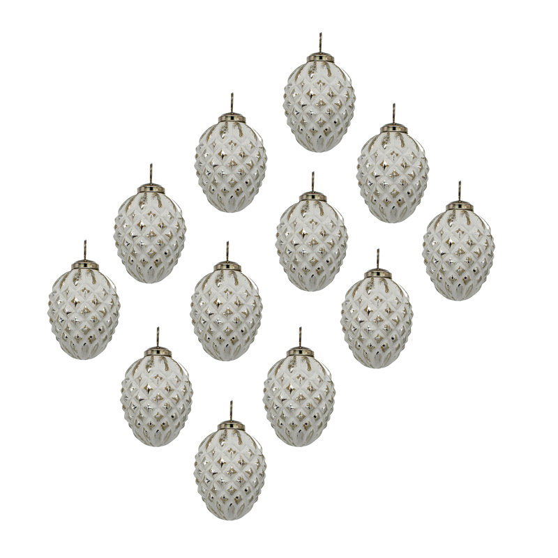 Boule de Noël en verre rubis pour décoration des Fêtes