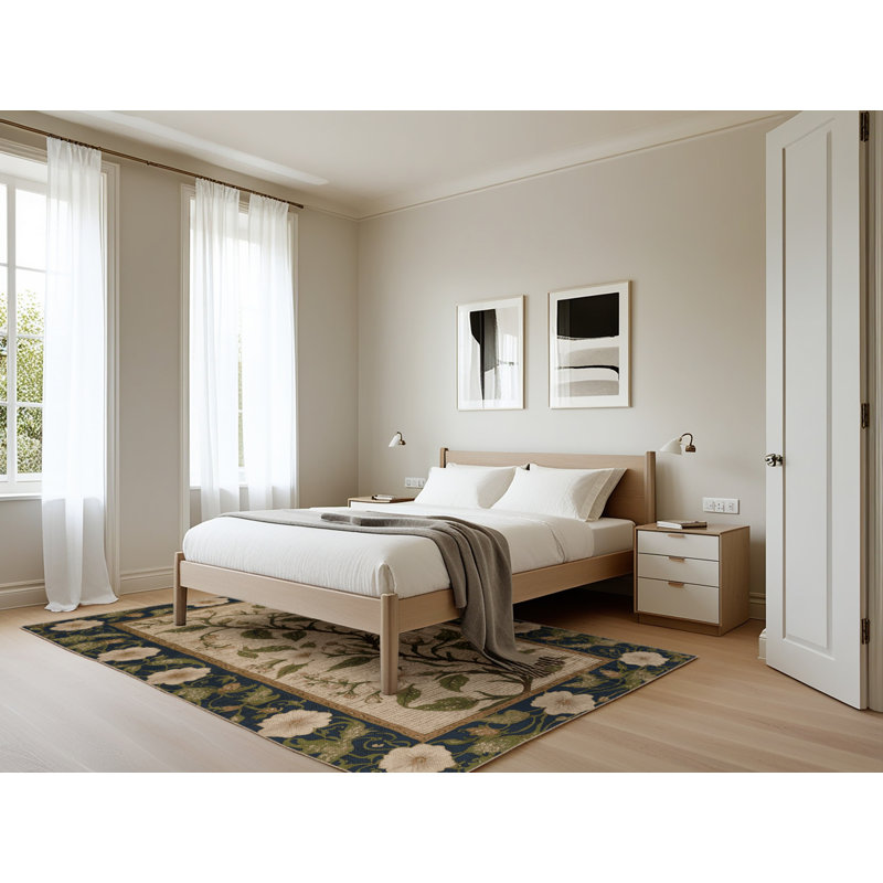Tapis brun français lavable à la machine, Rectangle 5 pi x 7 pi