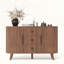 Sideboard Buffet Cabinet with Sliding Tambour Doors and Curved Fluted Design