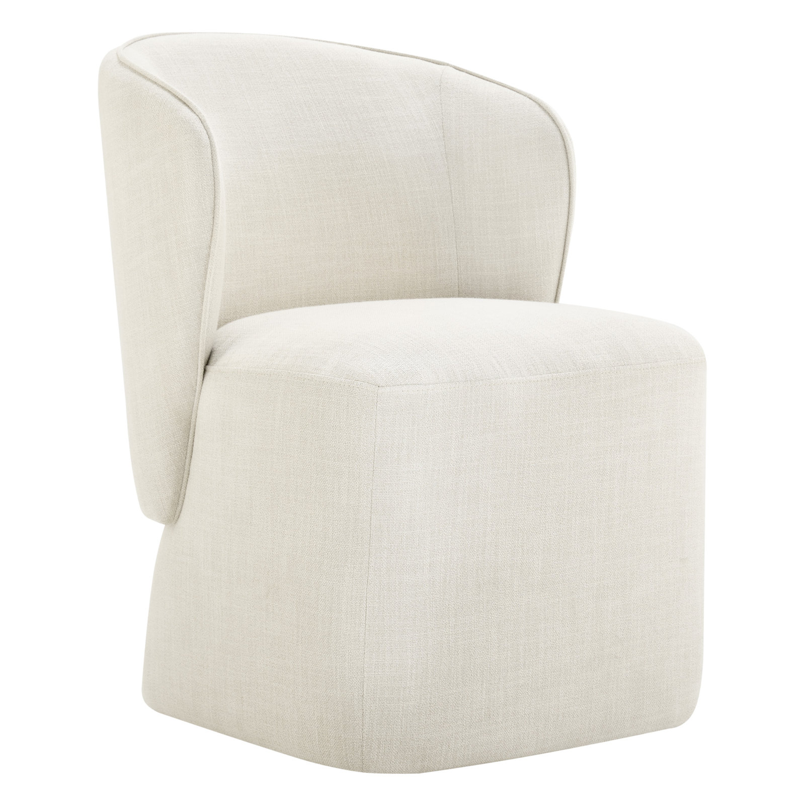 Niha Swivel Linen Dining Chair, Effie Linen Performance Linen