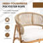 Chaise de salle à manger d'extérieur en corde - Chaise de patio moderne en métal avec dossier enveloppant et accoudoirs-122257211