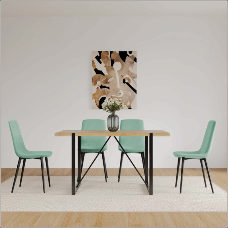 Ensemble de 4 tables de salle à manger en MDF et chaises de salle à manger modernes
