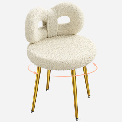 Vanity Chair With Back 17.7 Wide