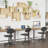 Coventry Computer Table and Desk in Brown Oak Wood Grain Finish with Metal Wheels