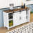 Rustic Storage Sideboard with 4 Drawers, Sliding Barn Doors and Built-In Power Outlet-268565953