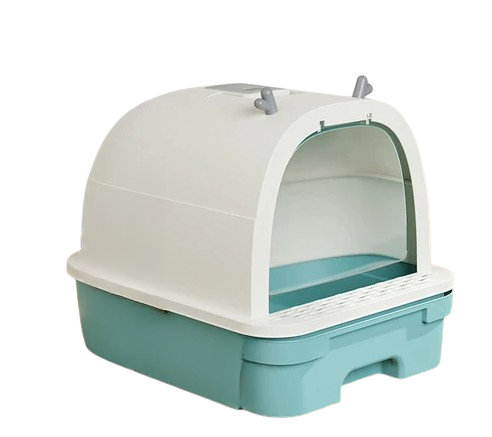 Gower Plastic Litter Box, Blue/White