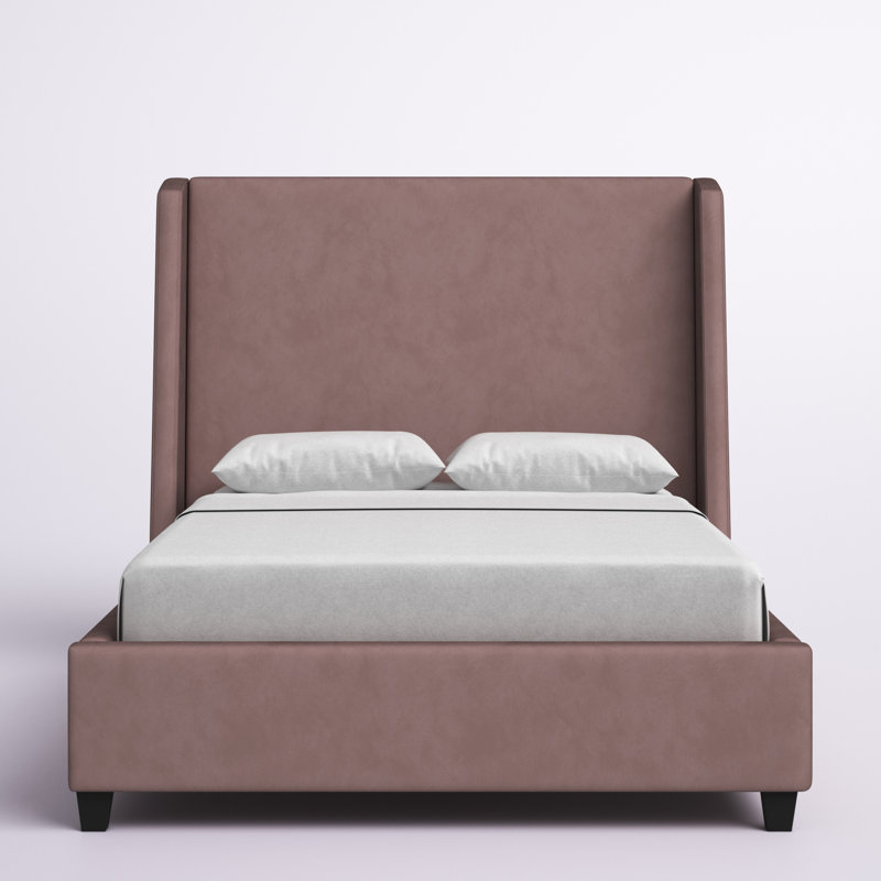 Margaux Upholstered Wingback Bed, Blush, Queen
