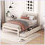 Structure de lit plateforme moderne avec 2 tiroirs-1281126564